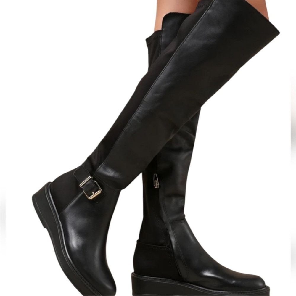 Dolce Vita Ember Black Over The Knee High Leather Boots Size 6